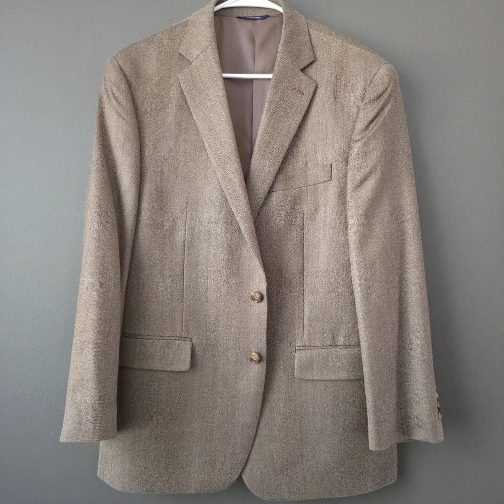Ralph by Ralph Lauren Men's 42R Wool and Silk Brown Sport Coat Blazer‎ Jacket